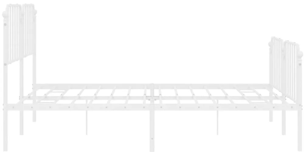 Estrutura de cama com cabeceira e pés 200x200 cm metal branco