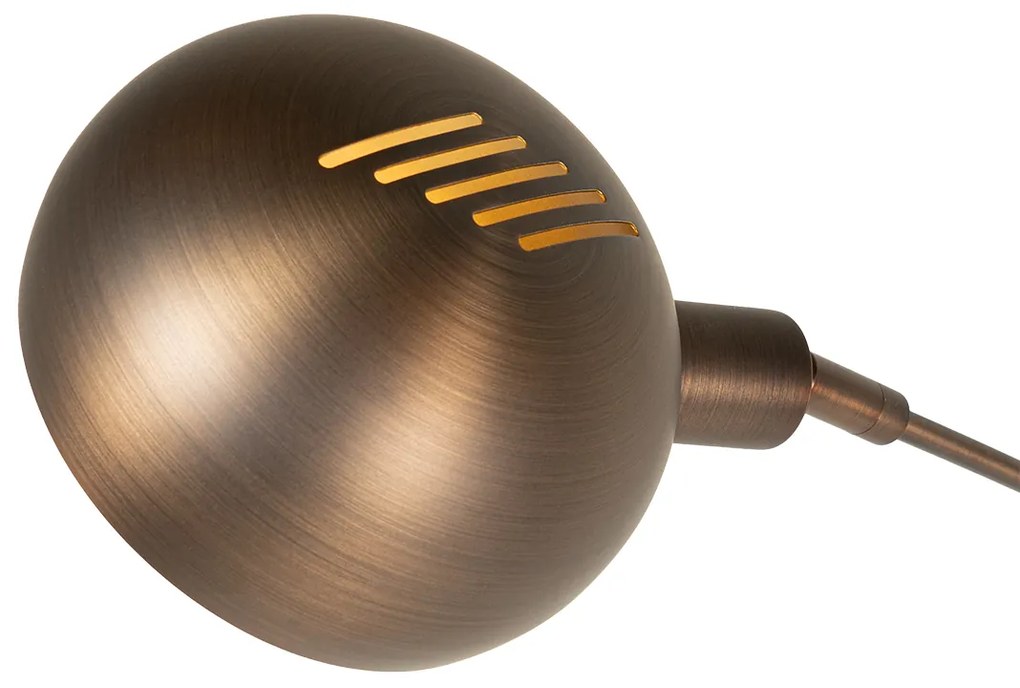 Candeeiro de pé design bronze escuro com dourado 5 luzes - Sixties Marmo Design