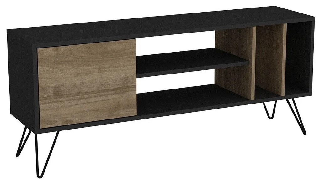 Móvel TV Mistico – Walnut/Preto – 140x58,7x35,5 cm