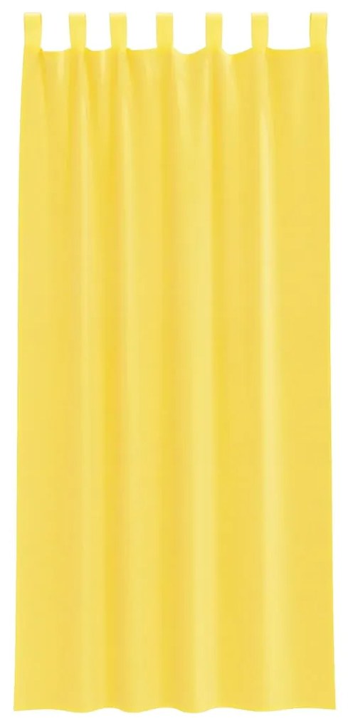 Cortinas de voile com bolsos para varão 2 pcs amarelo