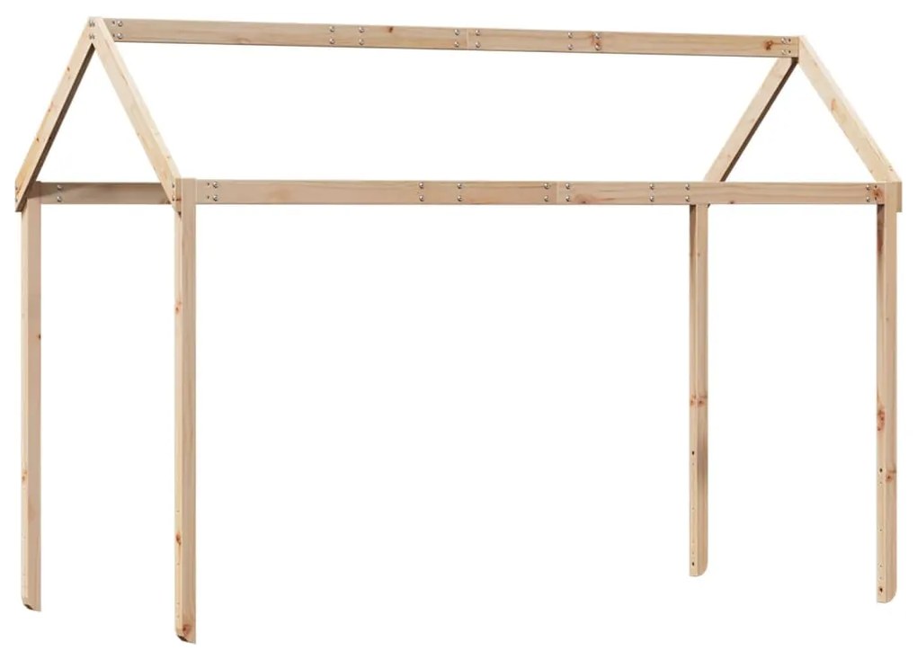 Cama alta c/ escada e telhado 90x200 cm pinho maciço
