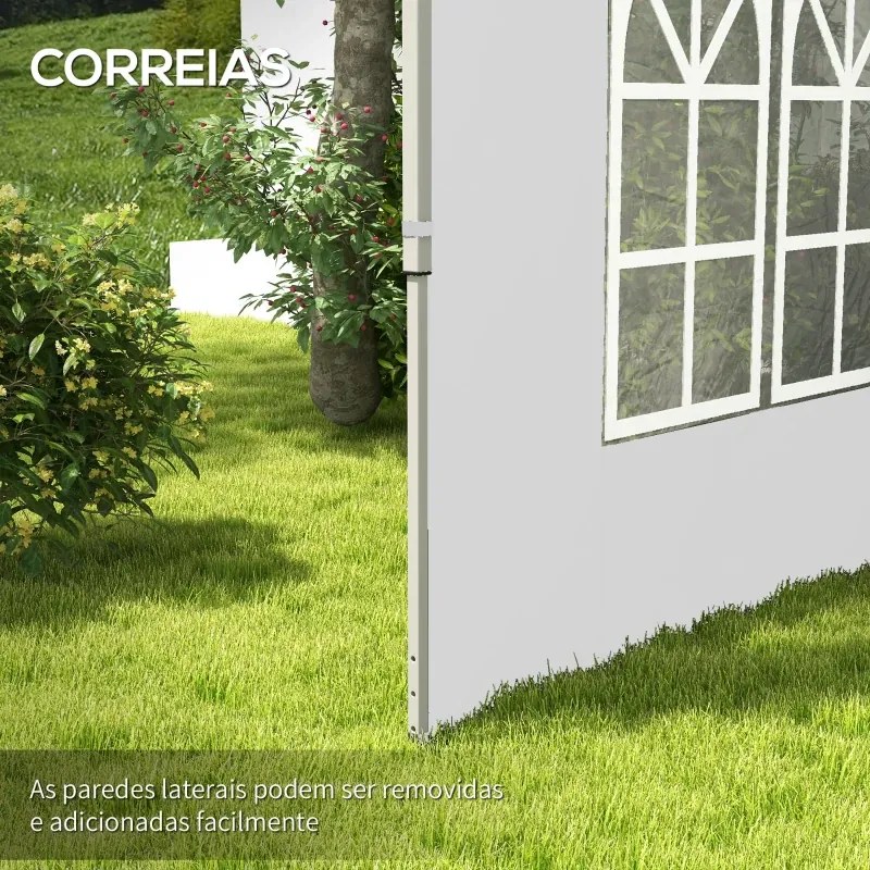2 Paredes Laterais para Tenda de 3x3 / 3x4 m 295x195 cm (ESTRUTURA NÃO INCLUIDA) Parede de Substituição de Tecido Oxford para Tendas Dobráveis Branco
