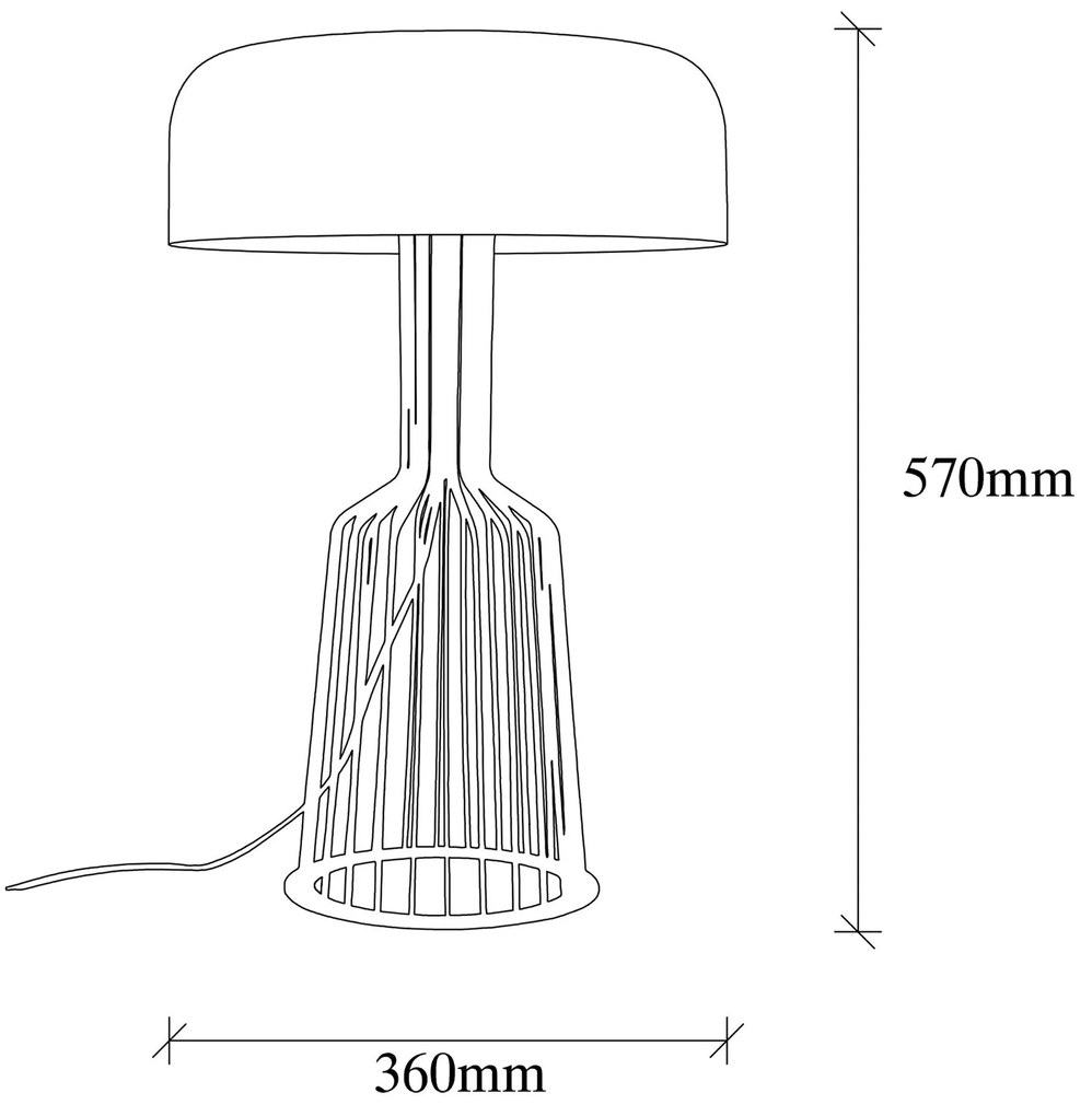 Candeeiro de Mesa Fellini – Preto e Dourado – 36 cm x 57 cm