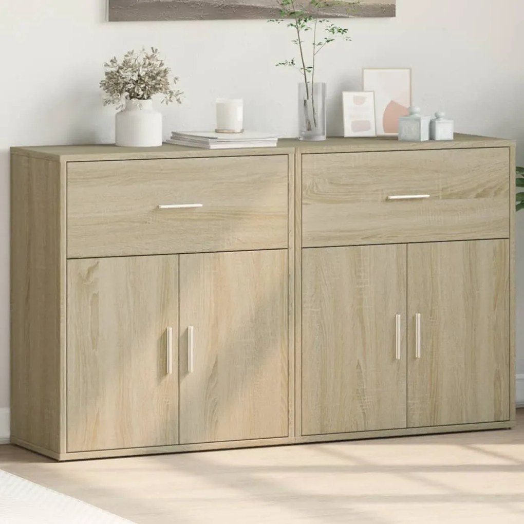 vidaXL Aparadores 2 pcs 60x31x70 cm derivados madeira carvalho sonoma