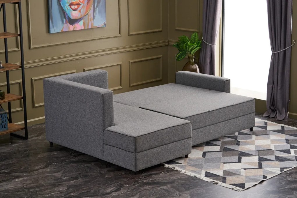 Sofá-Cama de Canto Ece – Cinzento – 242x88x90 cm