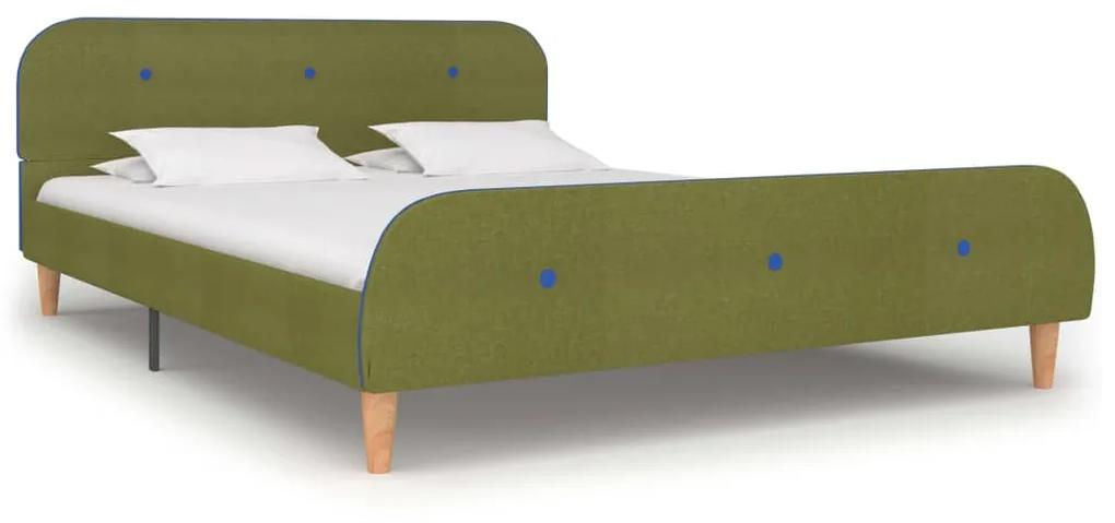 280933 vidaXL Estrutura de cama 140x200 cm tecido verde