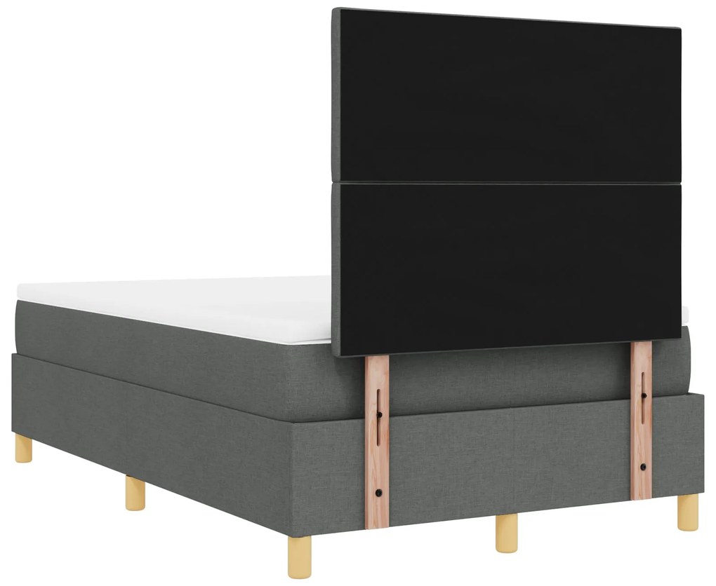 Cama Box Spring com Colchão Cinza Escuro 120x200 cm Tecido