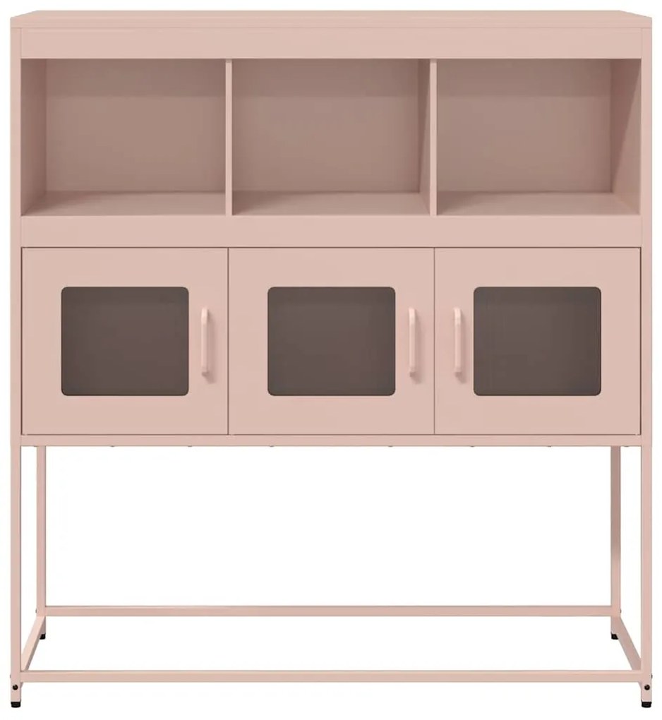Aparador 100,5x39x107 cm aço laminado a frio rosa