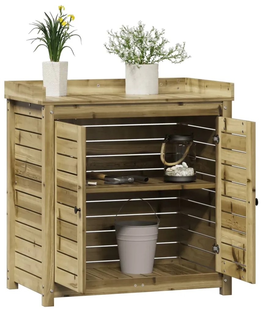 Mesa jardinagem c/ prateleiras 82,5x50x86,5 cm pinho impregnado