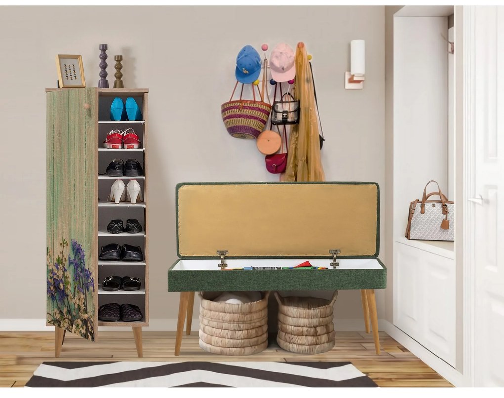 Conjunto de Mobiliário de Entrada Filinta – Sonomo Verde – Armário: 50