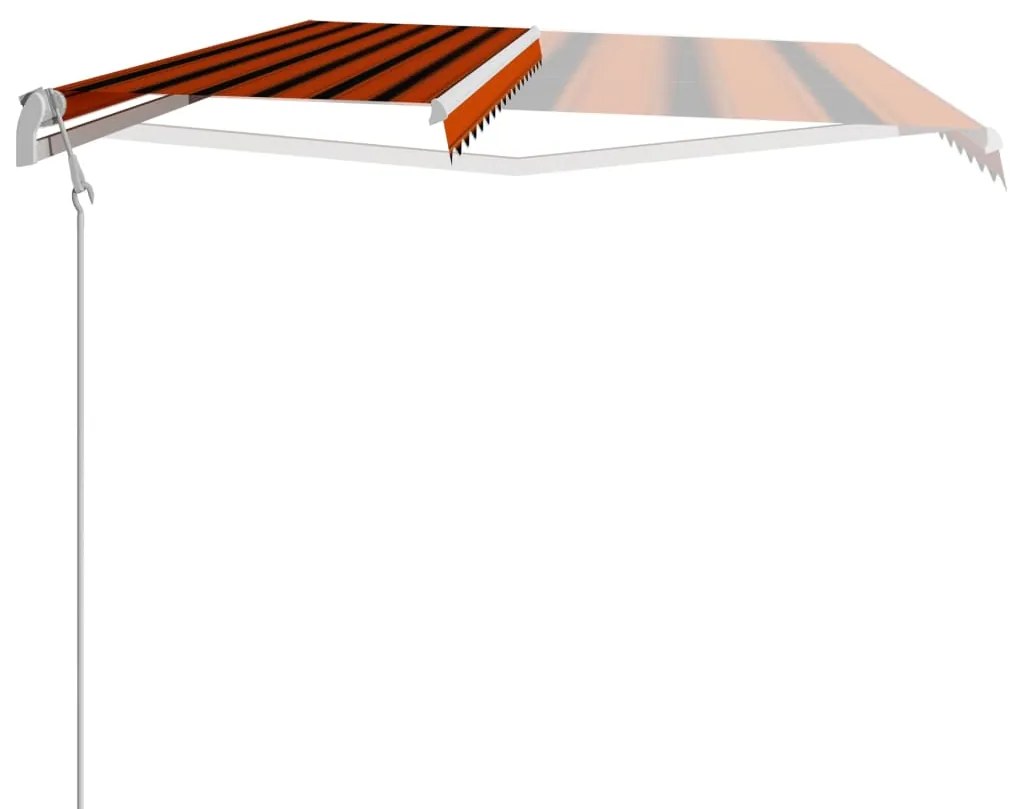 Toldo retrátil automático 400x300 cm laranja e castanho