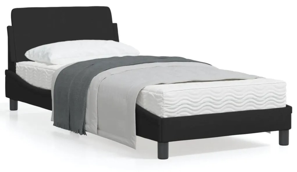 vidaXL Estrutura cama c/ cabeceira sem colchão tecido 90x190 cm preto