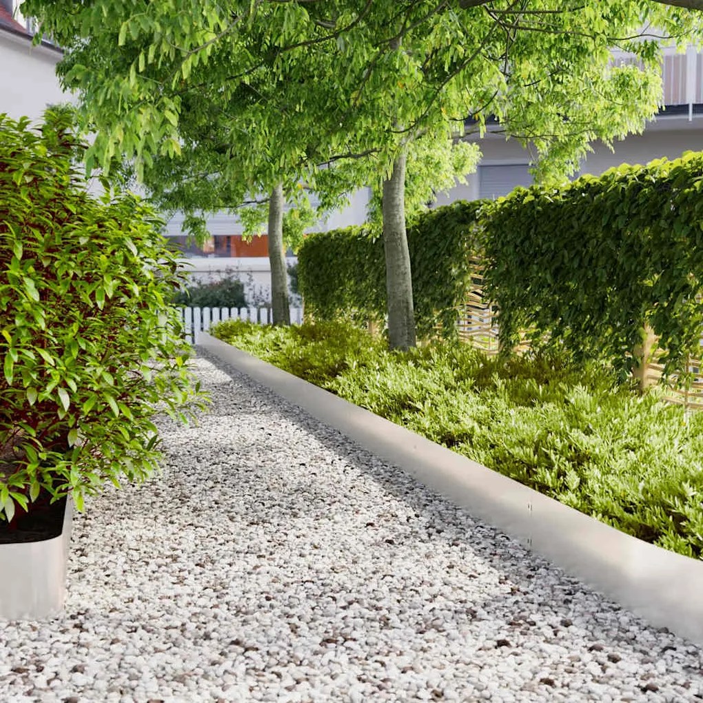 vidaXL Orlas de relva 30 pcs 20x103 cm aço inoxidável