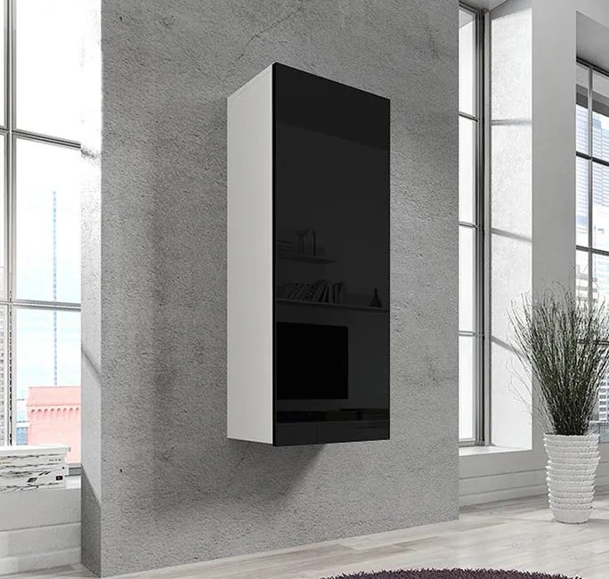 Armário Suspenso Almeirim – 30x120 cm – Carvalho com Porta Alto Brilho