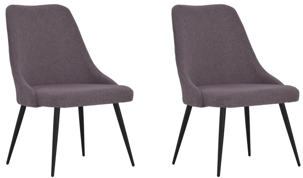 vidaXL Cadeiras de jantar 2 pcs tecido cinzento-acastanhado