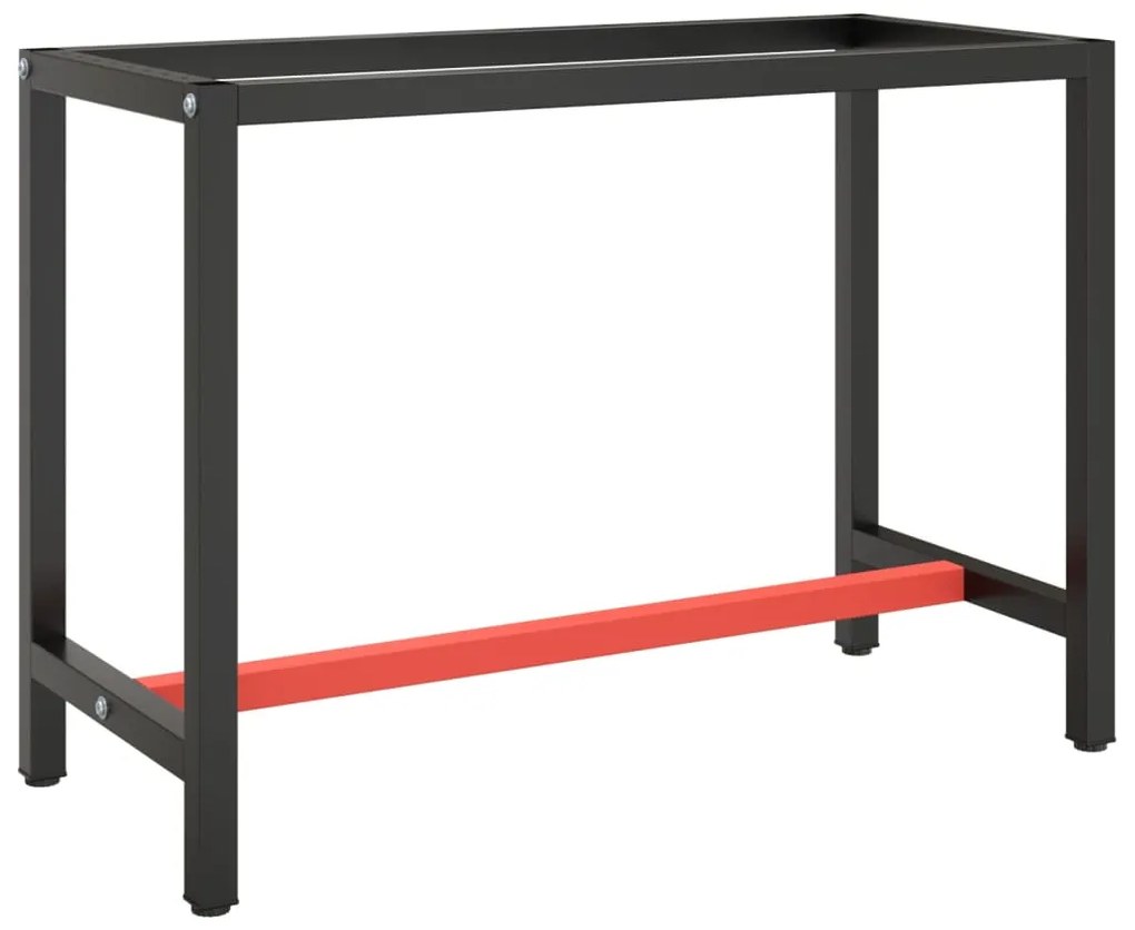vidaXL Estrutura p/ bancada 110x50x79 cm metal preto e vermelho mate