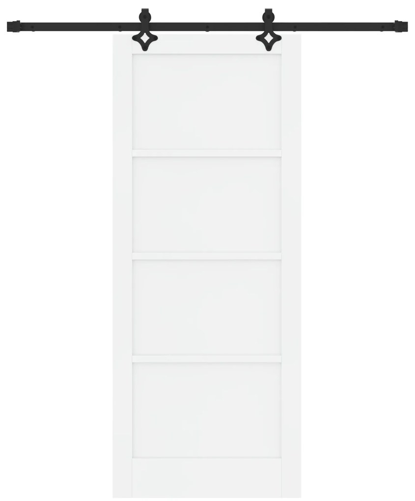 Porta Deslizante vidaXL com Conjunto de Ferragens Branca 86x211 cm Mad