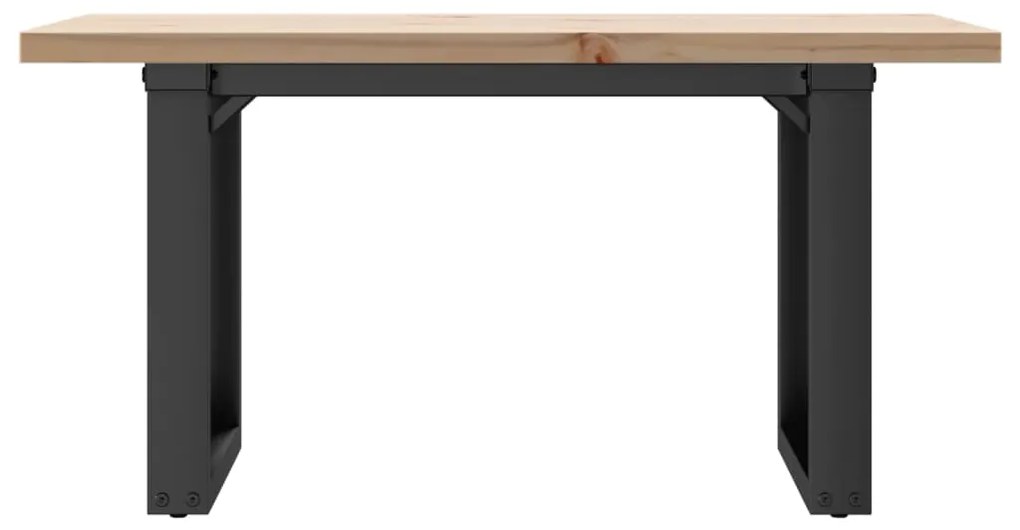 Mesa de centro estrutura em O 80x50x40,5 cm pinho/aço