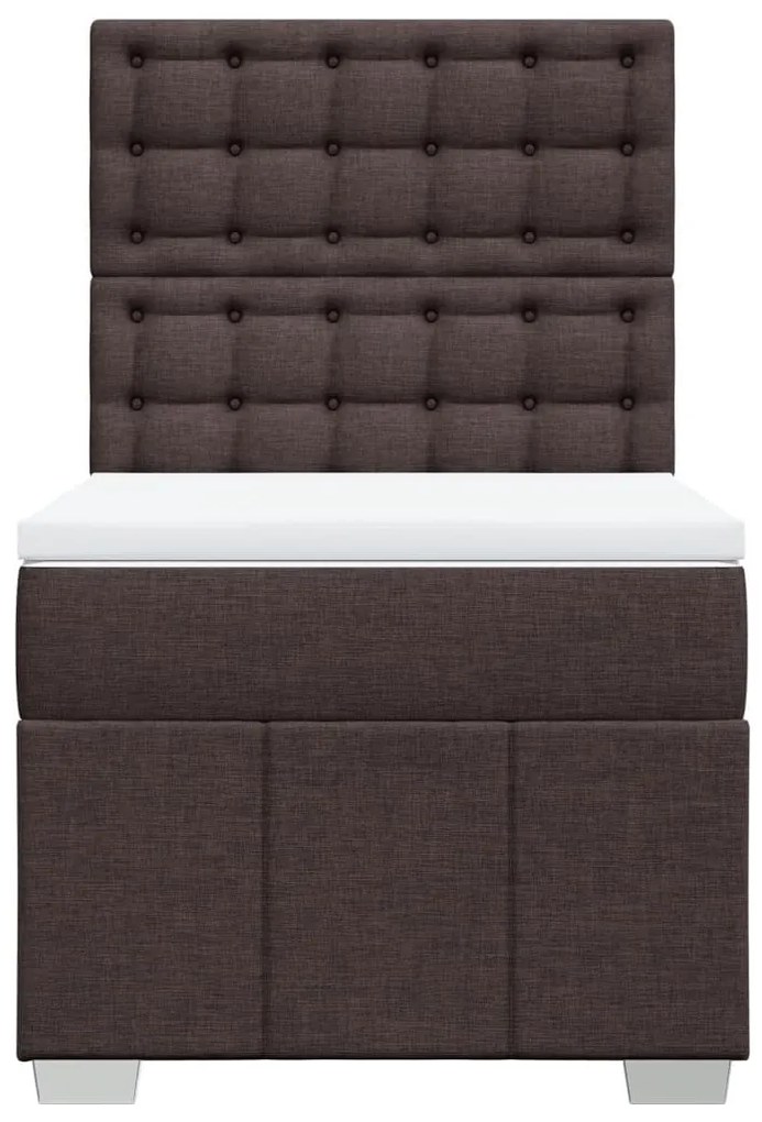 Cama com molas/colchão 80x200 cm tecido castanho-escuro