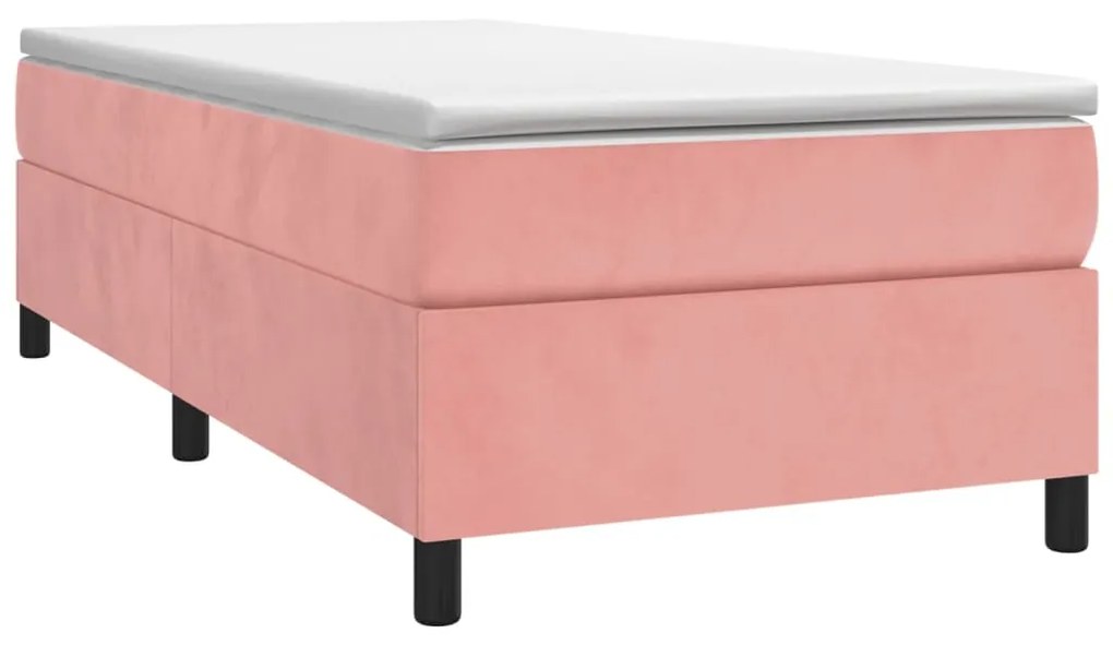 Estrutura de cama 80x200 cm veludo rosa