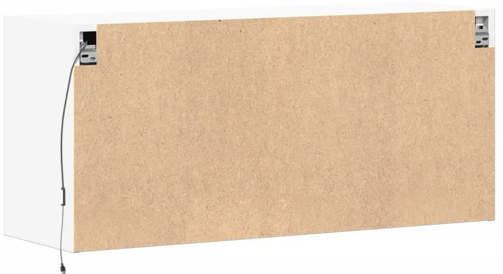 Móvel de parede para TV com luzes LED 100x31x45 cm branco