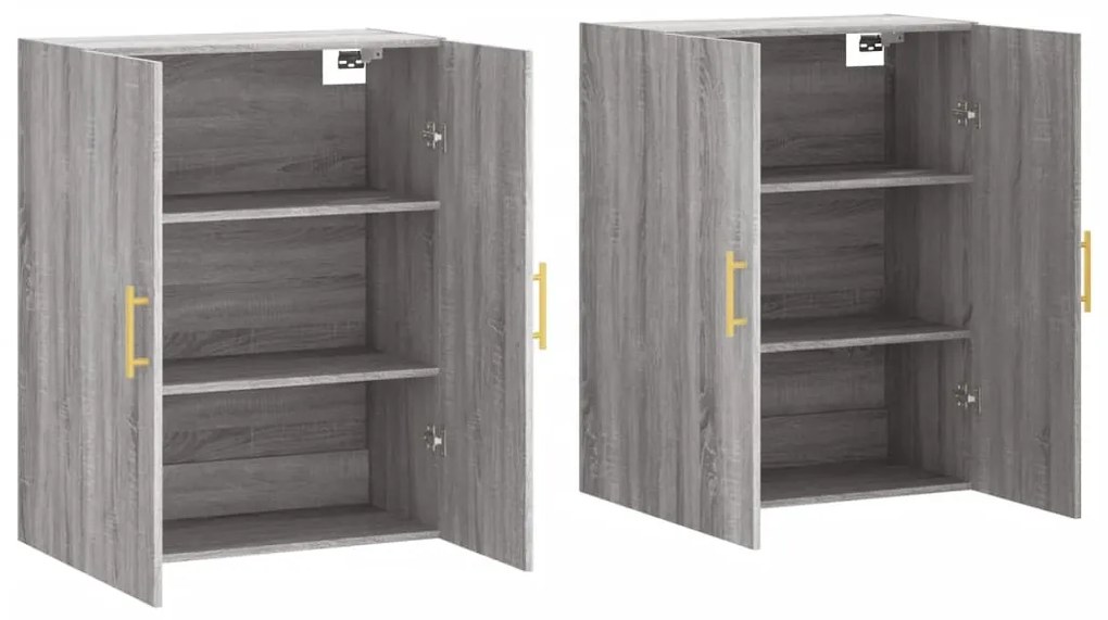 Armários de parede 2 pcs 69,5x34x90 cm cinzento sonoma