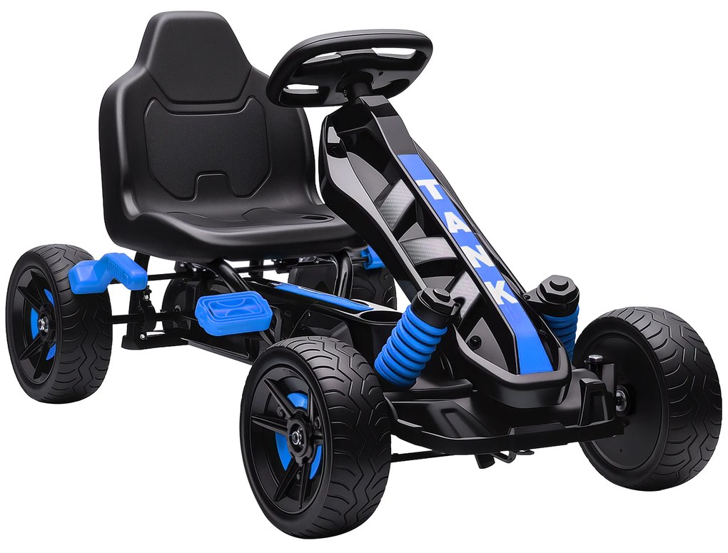 Kart a Pedais para Crianças com Embraiagem Automática Travão e Rodas Antiderrapantes em EVA 100x59x60,5 cm Azul