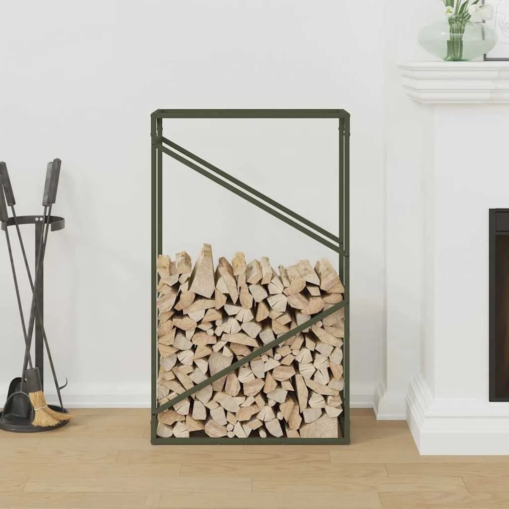 Suporte para lenha aço laminado a frio verde azeitona