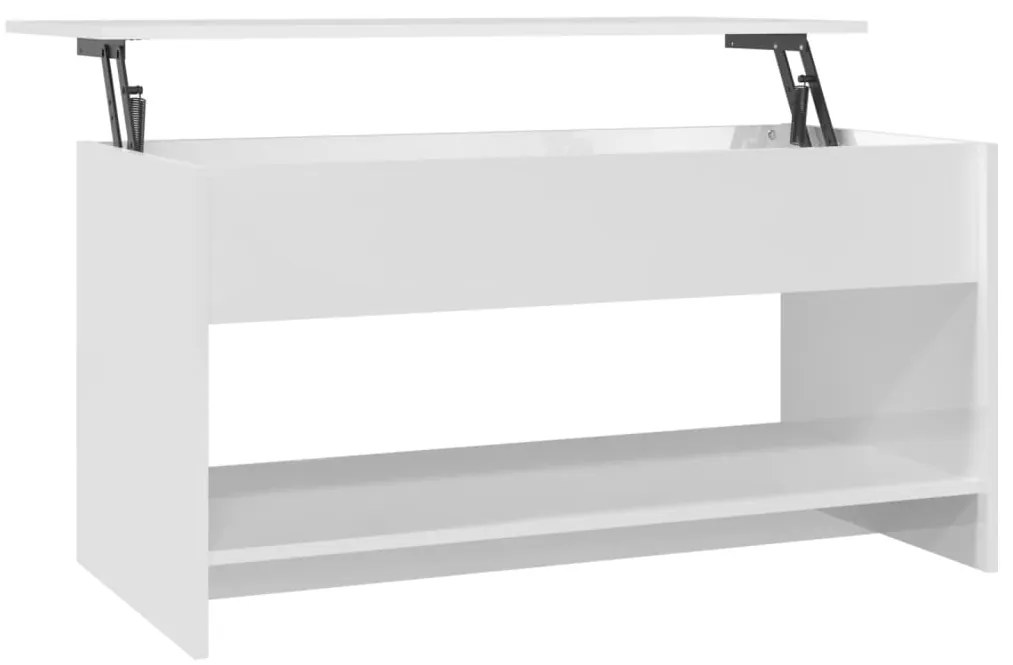 Mesa centro 102x50x52,5 cm madeira processada branco brilhante
