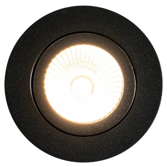 Foco embutido preto 6,8 cm com LED 750 lm regulável IP23 - Gaius