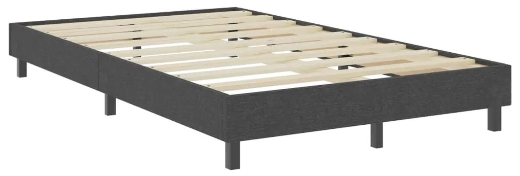 Cama boxspring 120x200 cm tecido cinzento-escuro