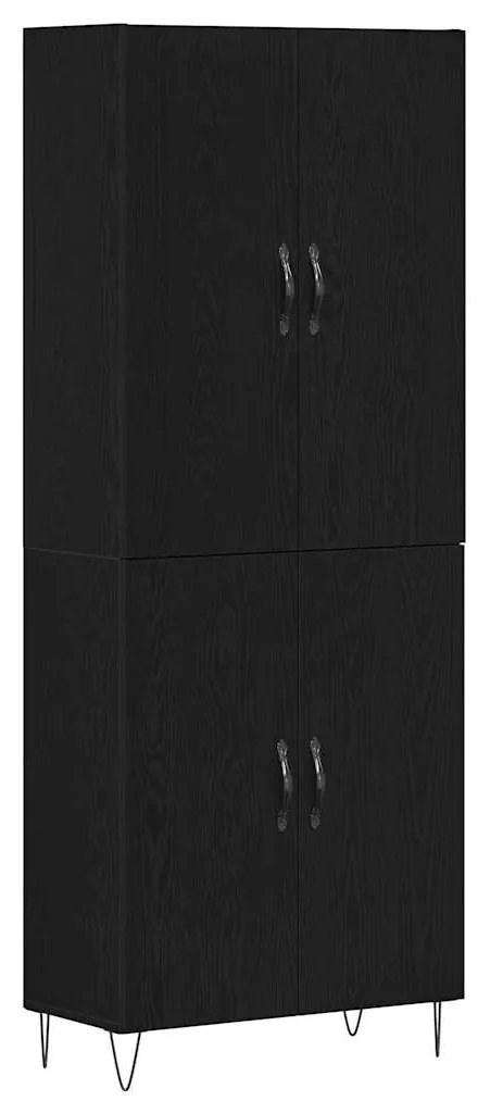 Armário Alto vidaXL Carvalho Preto 69,5x34x180 cm Madeiras de Engenhar