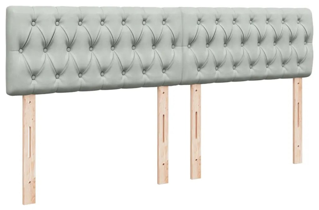 Cama com molas/colchão 180x200 cm veludo cinzento-claro