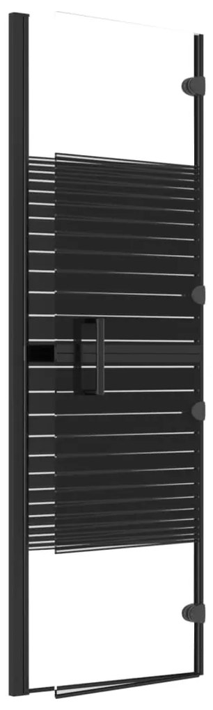 Divisória de chuveiro dobrável ESG 80x140 cm preto