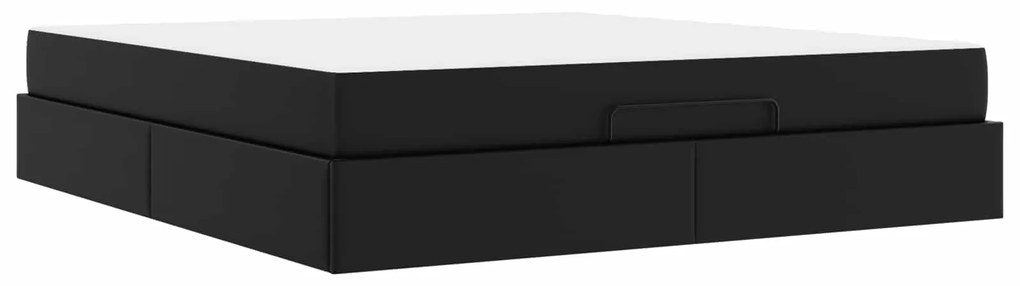 vidaXL Estrutura de cama com colchão com colchão 2 pcs Preto PVC