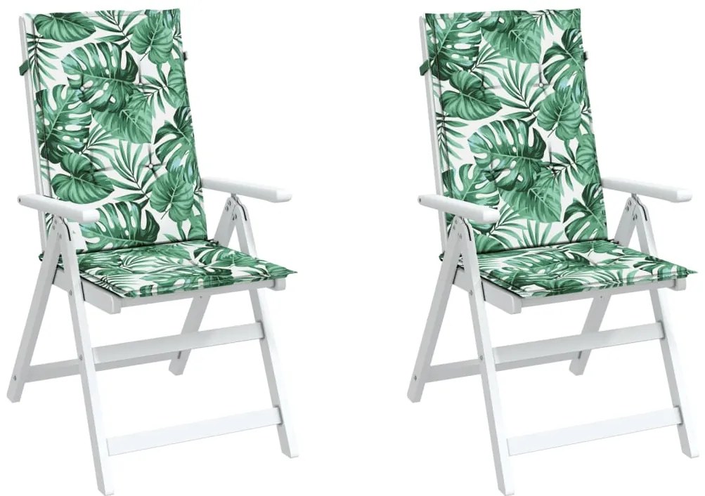 Almofadões cadeira de encosto alto 2 pcs tecido folhas