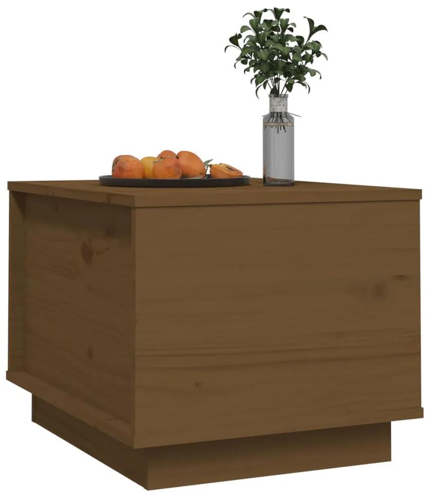 Mesa de centro 40x50x35 cm madeira de pinho maciça castanho-mel