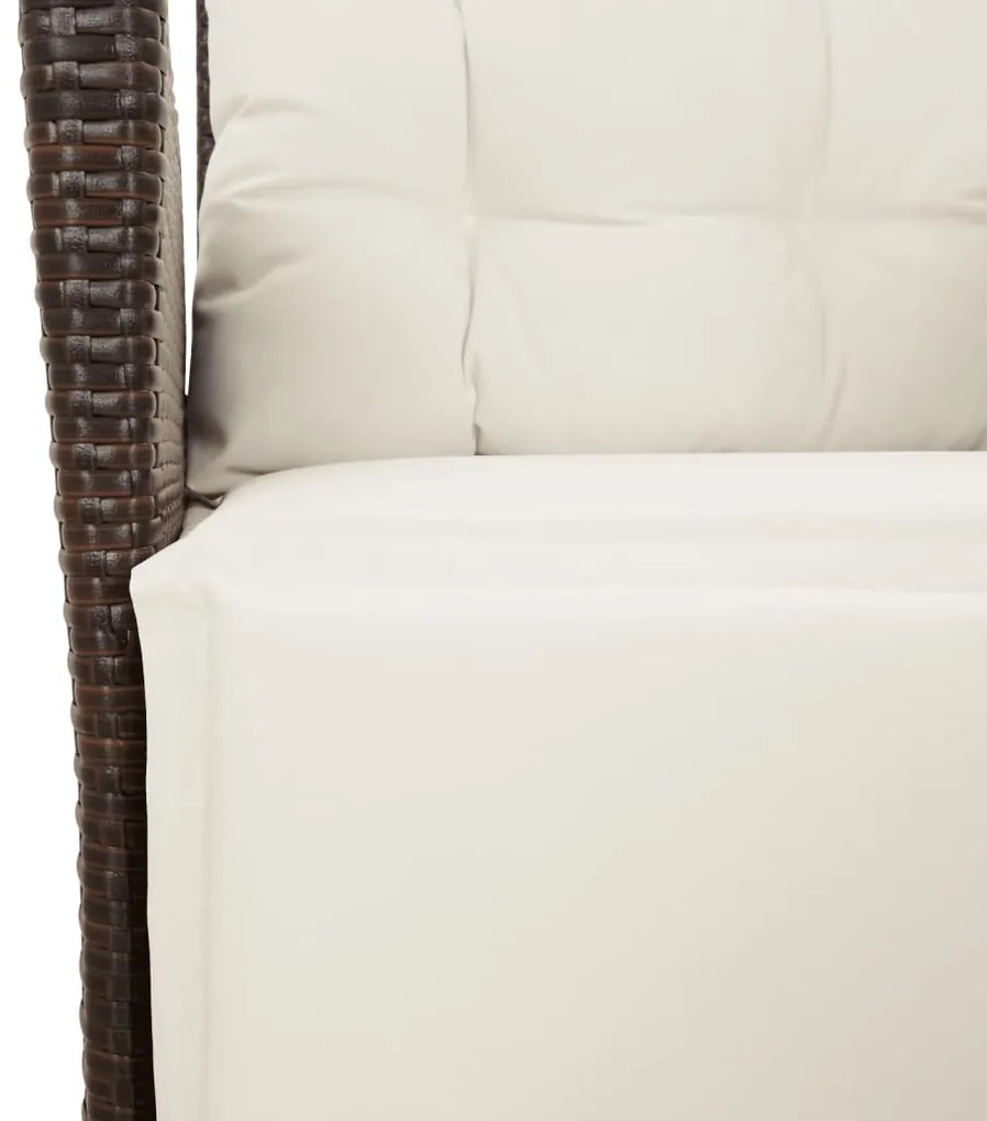Cadeiras jardim reclináveis 2 pcs c/ apoio de pés vime castanho