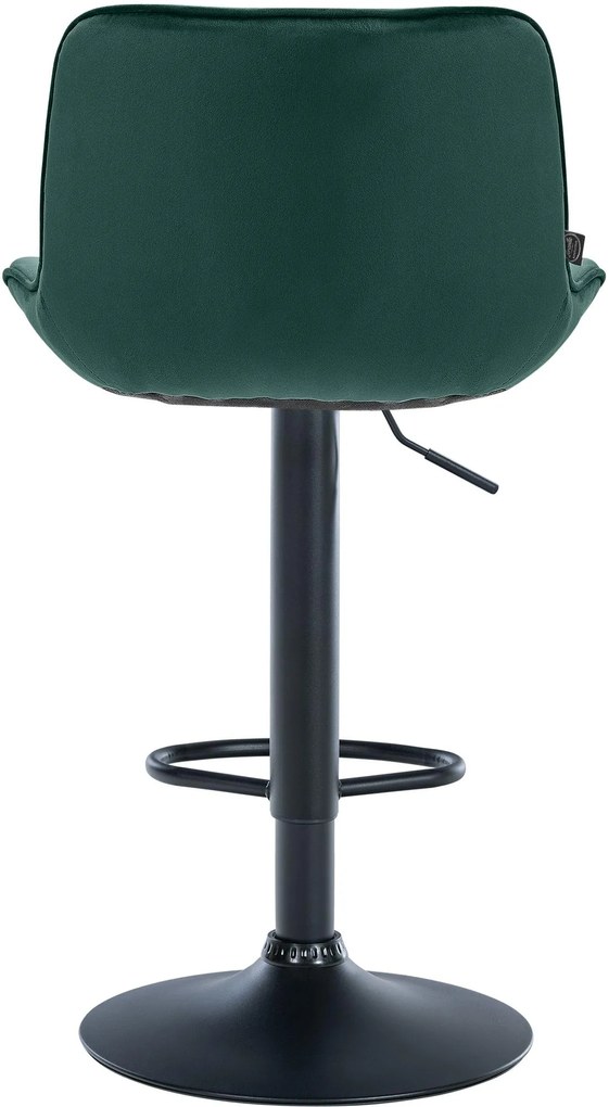 Banco alto em veludo com estrutura preta 85-106 x 49 x 51 cm verde