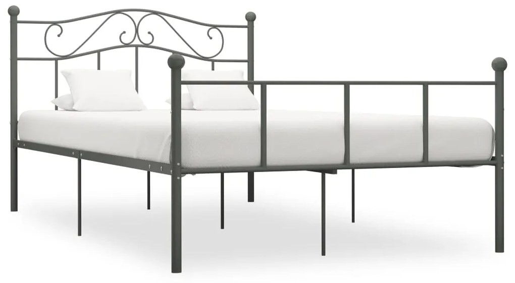 vidaXL Estrutura de cama metal 140x200 cm cinzento
