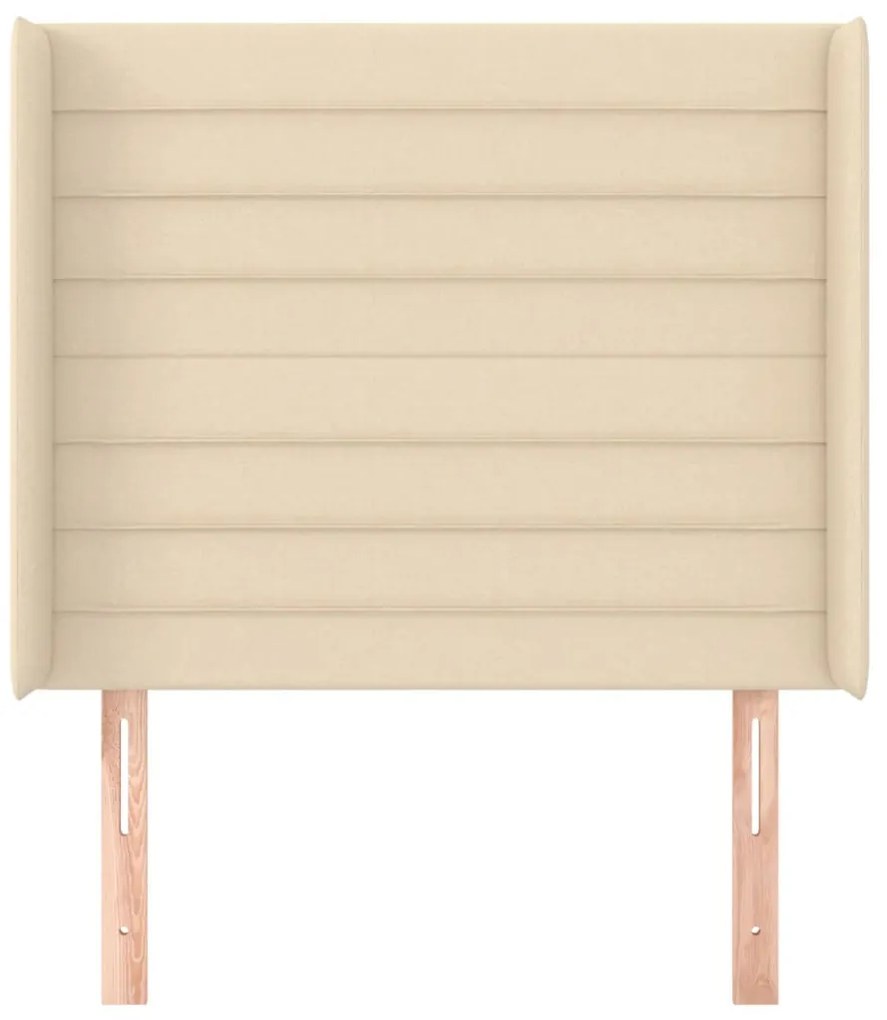 Cabeceira de cama c/ abas tecido 103x16x118/128 cm creme