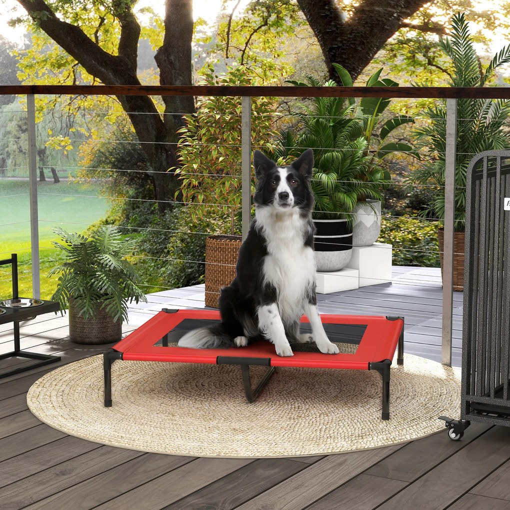 Cama com pés, cama para cães e gatos, cama de campanha, cama elevada para animais, tecido Oxford, textilene microperfurado, metal