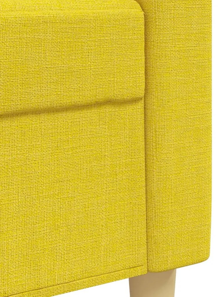 4 pcs conjunto de sofás com apoio de pés tecido amarelo-claro