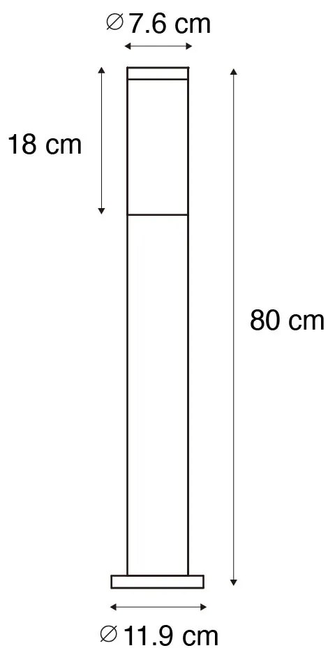 Poste de iluminação exterior castanho ferrugem com opala 80 cm IP44 - Rox Industrial