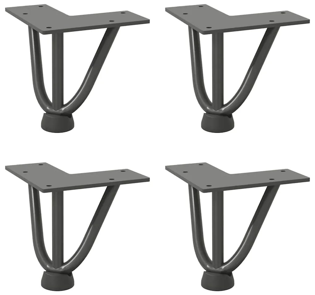 Pernas de grampo para mesa de centro 4 peças antracite 10 cm aço maciç