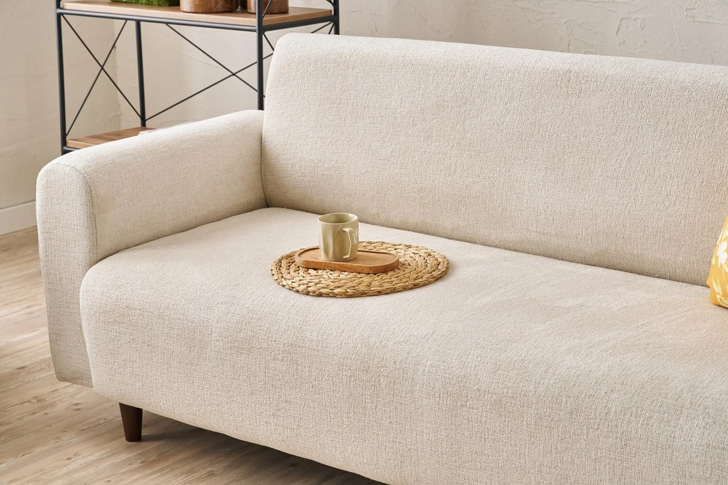 Conjunto de Sofás Noya – Creme – 3 Lugares: 220x87x70 cm, 1 Lugar: 95x