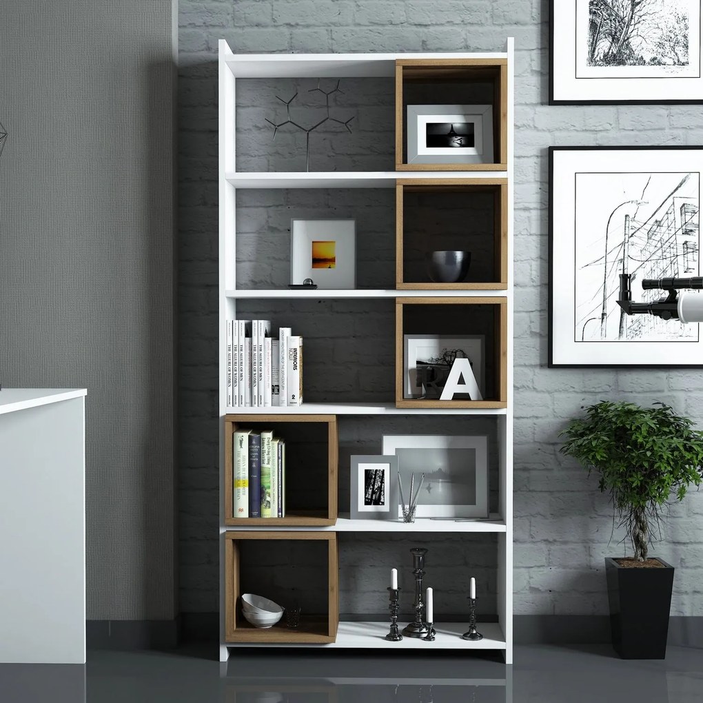 Estante Box – Branco Nogueira – 80x170x22 cm