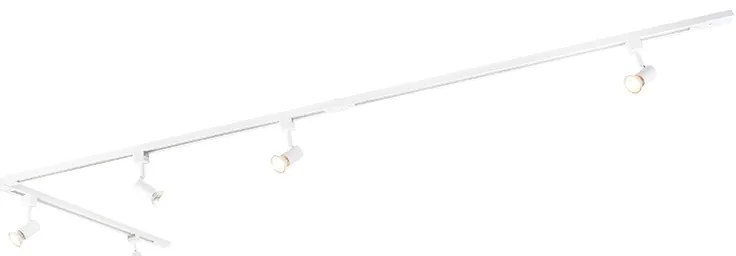 Sistema de iluminação de trilho inteligente branco monofásico com 5 luzes incluindo WiFi GU10 - Iconic Jeany