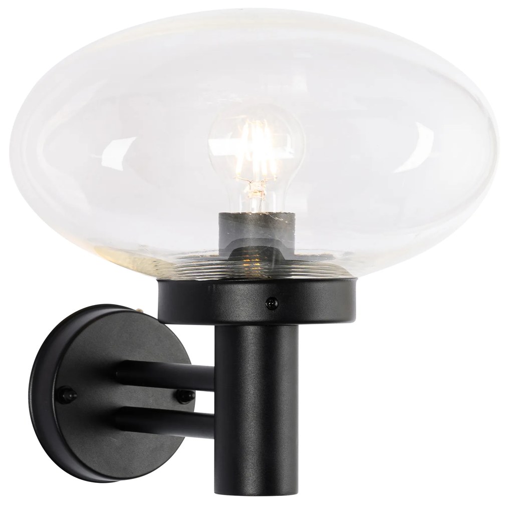 Candeeiro de parede exterior moderno preto - Elly