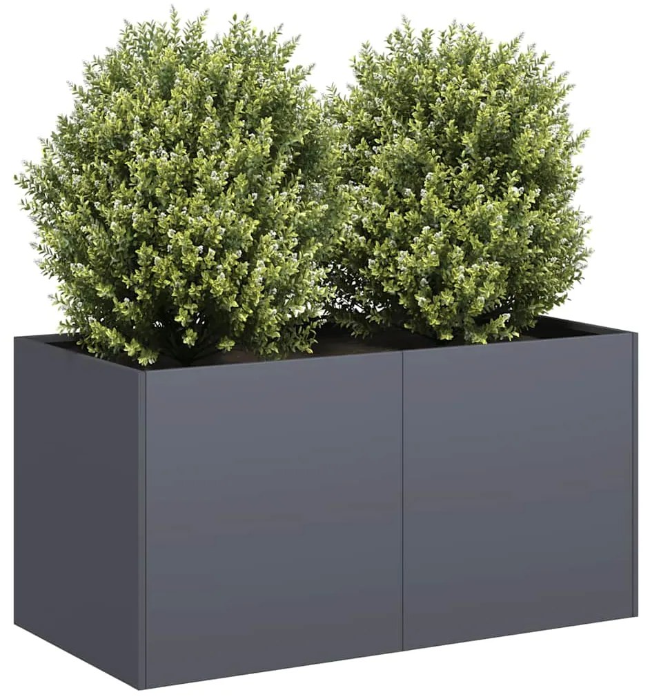 Vaso floreira 80x40x40 cm aço laminado a frio antracite